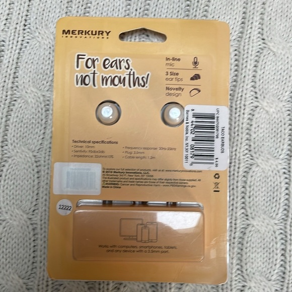 NWT. Taco earbuds with mic. Works with any device w/ 3.5 mm port. Merkury innov. - Picture 3 of 6